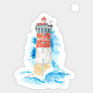 Blue wave on the Pierres Noires lighthouse Sticker